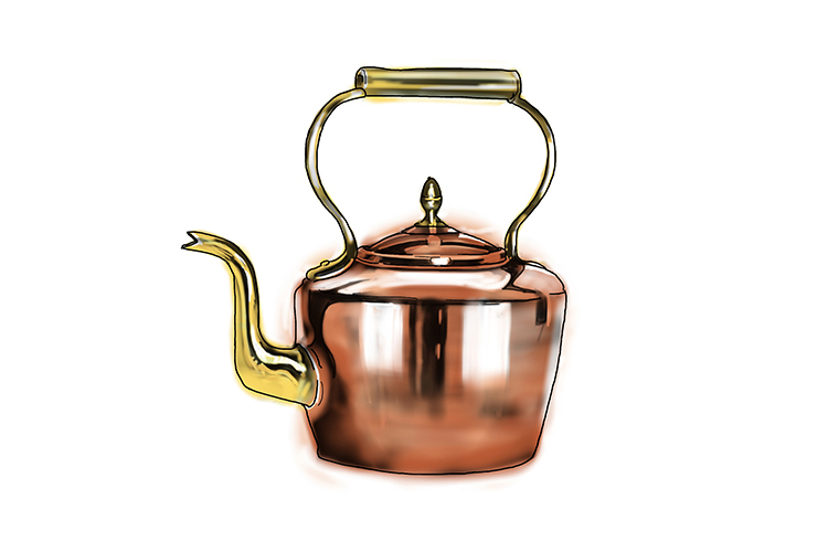 image of a metal kettle